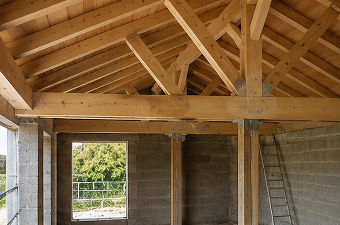 Structure de charpente sous toiture
